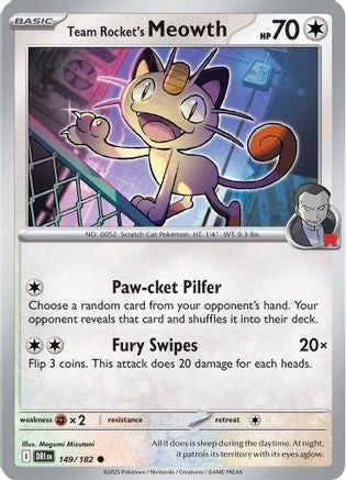 Team Rocket's Meowth 149/182 Destined Rivals - Common