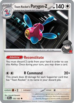 Team Rocket's Porygon-Z 155/182 - Reverse Holofoil Destined Rivals - Uncommon
