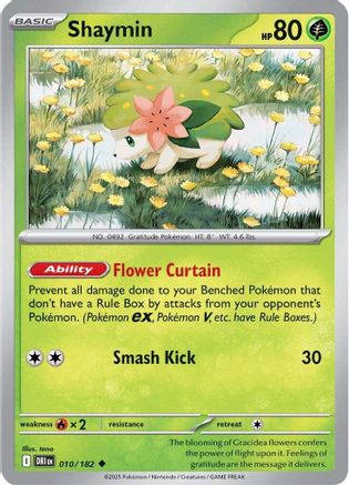 Shaymin 010/182 - Reverse Holofoil Destined Rivals - Uncommon