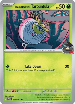 Team Rocket's Tarountula 019/182 Destined Rivals - Common