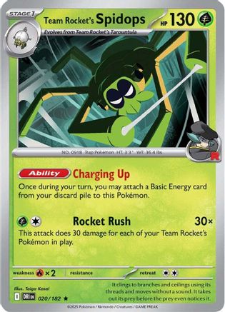 Team Rocket's Spidops 020/182 - Holofoil Destined Rivals - Rare