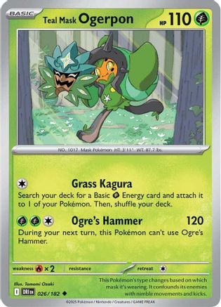 Teal Mask Ogerpon 026/182 - Reverse Holofoil Destined Rivals - Uncommon
