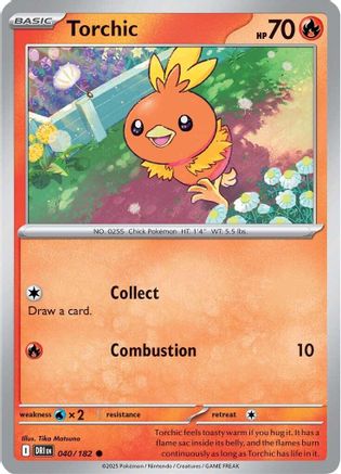 Torchic 040/182 - Reverse Holofoil Destined Rivals - Common