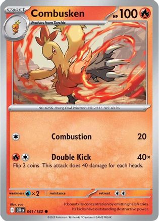 Combusken 041/182 - Reverse Holofoil Destined Rivals - Common