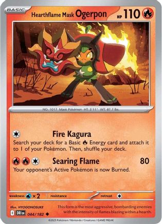 Hearthflame Mask Ogerpon 044/182 Destined Rivals - Uncommon