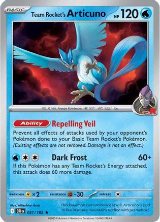 Team Rocket's Articuno 051/182 - Holofoil Destined Rivals - Rare