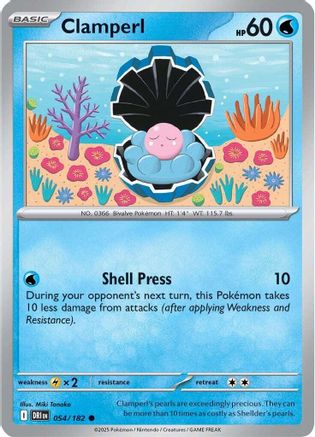 Clamperl 054/182 - Reverse Holofoil Destined Rivals - Common