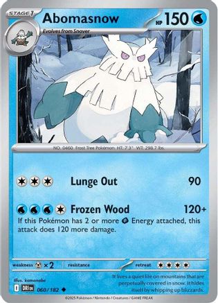 Abomasnow 060/182 - Reverse Holofoil Destined Rivals - Uncommon
