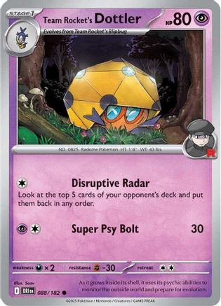 Team Rocket's Dottler 088/182 Destined Rivals - Common
