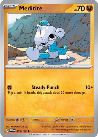 Meditite 099/182 - Reverse Holofoil Destined Rivals - Common