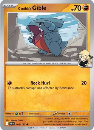 Cynthia's Gible 102/182 Destined Rivals - Common