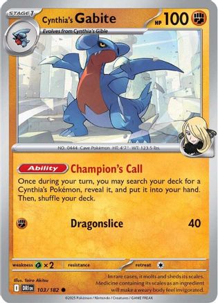 Cynthia's Gabite 103/182 Destined Rivals - Common