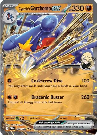 Cynthia's Garchomp ex 104/182 - Holofoil Destined Rivals