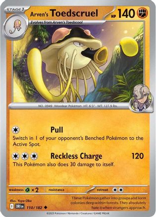 Arven's Toedscruel 110/182 - Reverse Holofoil Destined Rivals - Uncommon