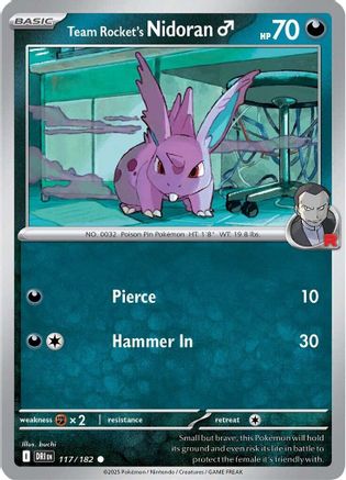 Team Rocket's Nidoran M 117/182 Destined Rivals - Common