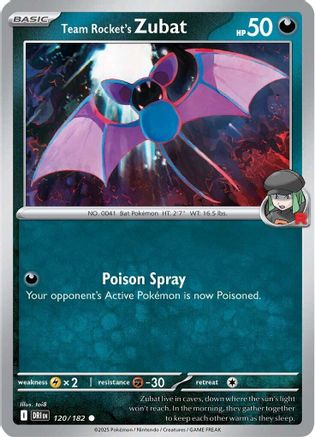 Team Rocket's Zubat 120/182 - Reverse Holofoil Destined Rivals - Common
