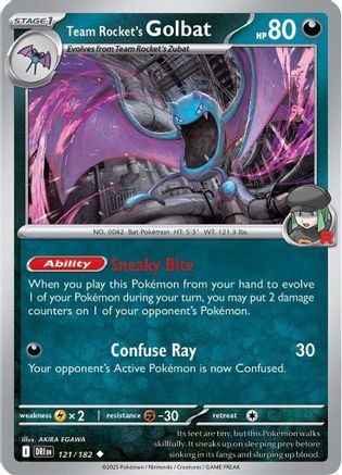Team Rocket's Golbat 121/182 - Reverse Holofoil Destined Rivals - Uncommon