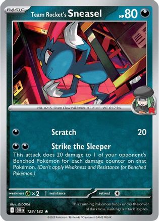 Team Rocket's Sneasel 128/182 - Holofoil Destined Rivals - Rare