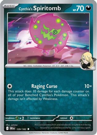 Cynthia's Spiritomb 129/182 - Reverse Holofoil Destined Rivals - Uncommon