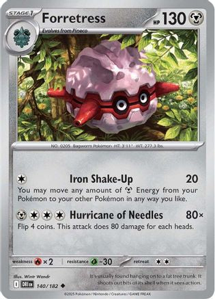 Forretress 140/182 - Reverse Holofoil Destined Rivals - Uncommon
