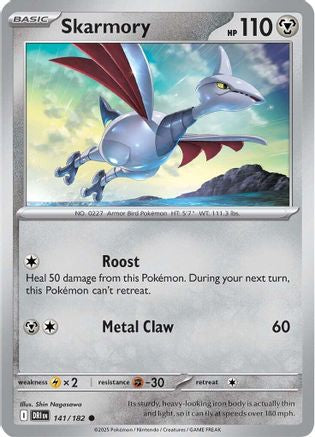 Skarmory 141/182 - Reverse Holofoil Destined Rivals - Common