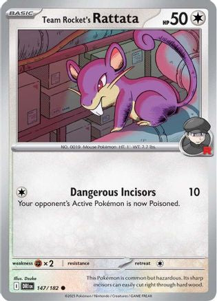 Team Rocket's Rattata 147/182 Destined Rivals - Common