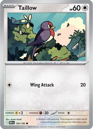 Taillow 156/182 - Reverse Holofoil Destined Rivals - Common