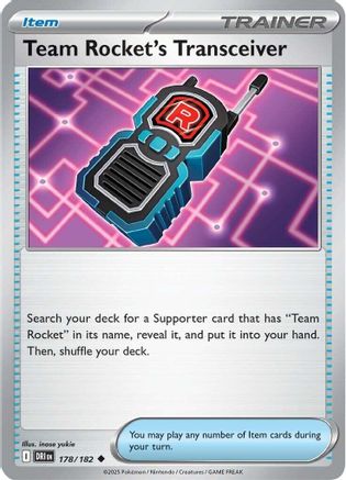 Team Rocket's Transceiver 178/182 - Reverse Holofoil Destined Rivals - Uncommon