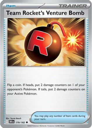 Team Rocket's Venture Bomb 179/182 - Reverse Holofoil Destined Rivals - Uncommon