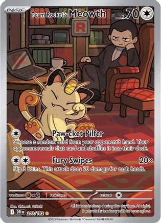 Team Rocket's Meowth 203/182 - Holofoil Destined Rivals