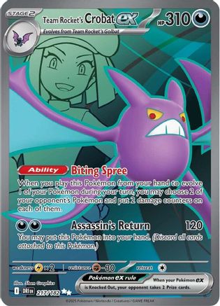 Team Rocket's Crobat ex 217/182 - Holofoil Destined Rivals