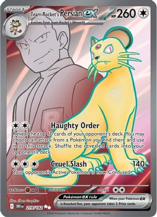 Team Rocket's Persian ex 219/182 - Holofoil Destined Rivals