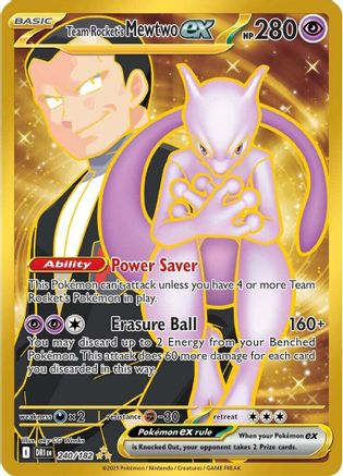 Team Rocket's Mewtwo ex 240/182 - Holofoil Destined Rivals