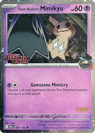 Team Rocket's Mimikyu (Prerelease) [Staff] 087  - Holofoil Miscellaneous Cards & Products