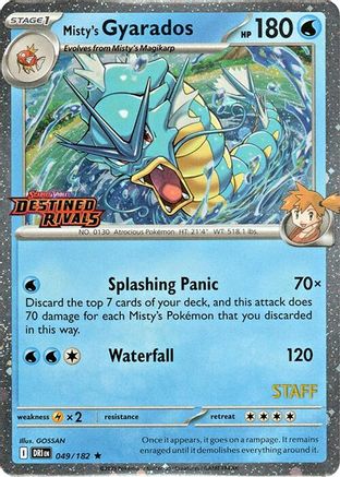Misty's Gyarados (Prerelease) [Staff] 049  - Holofoil Miscellaneous Cards & Products