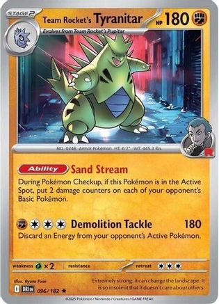 Team Rocket's Tyranitar (Non-holo) 096  Deck Exclusives