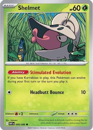 Shelmet 008/086 - Reverse Holofoil White Flare