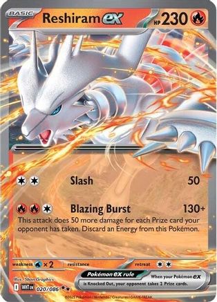 Reshiram ex 020/086  - Holofoil SV White Flare