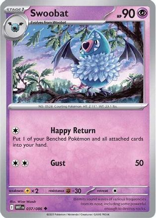 Swoobat 037/086 - Reverse Holofoil White Flare