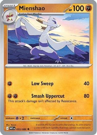 Mienshao 053/086  - Reverse Holofoil SV White Flare