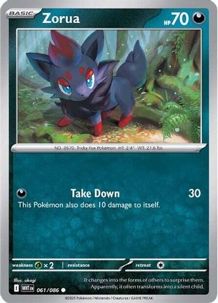Zorua 061/086 - Reverse Holofoil White Flare