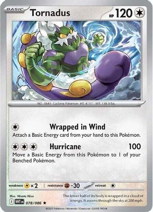 Tornadus 078/086 - Reverse Holofoil White Flare