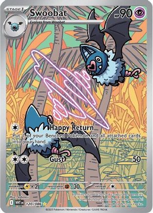 Swoobat 120/086  - Holofoil SV White Flare