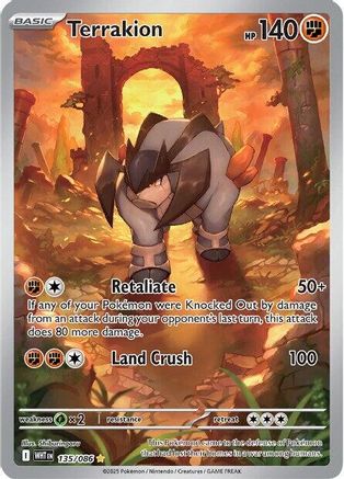 Terrakion 135/086  - Holofoil SV White Flare