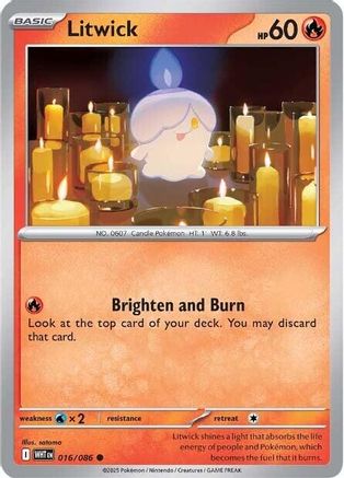 Litwick 016/086 - Reverse Holofoil White Flare