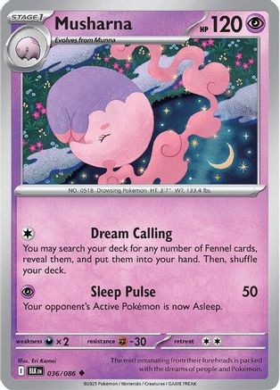 Musharna 036/086 - Reverse Holofoil Black Bolt