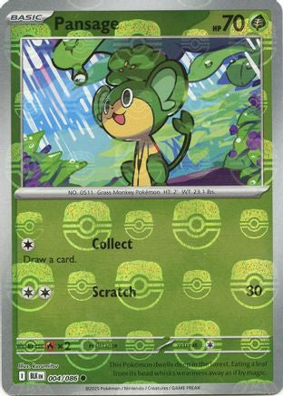Pansage (Master Ball Pattern) 004/086  - Holofoil SV Black Bolt