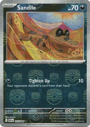 Sandile (Master Ball Pattern) 057/086  - Holofoil SV Black Bolt