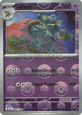 Golurk (Poke Ball Pattern) 043/086  - Holofoil SV Black Bolt