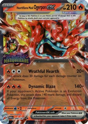 Hearthflame Mask Ogerpon ex (Twilight Masquerade Stamp) 040  - Holofoil Miscellaneous Cards & Products